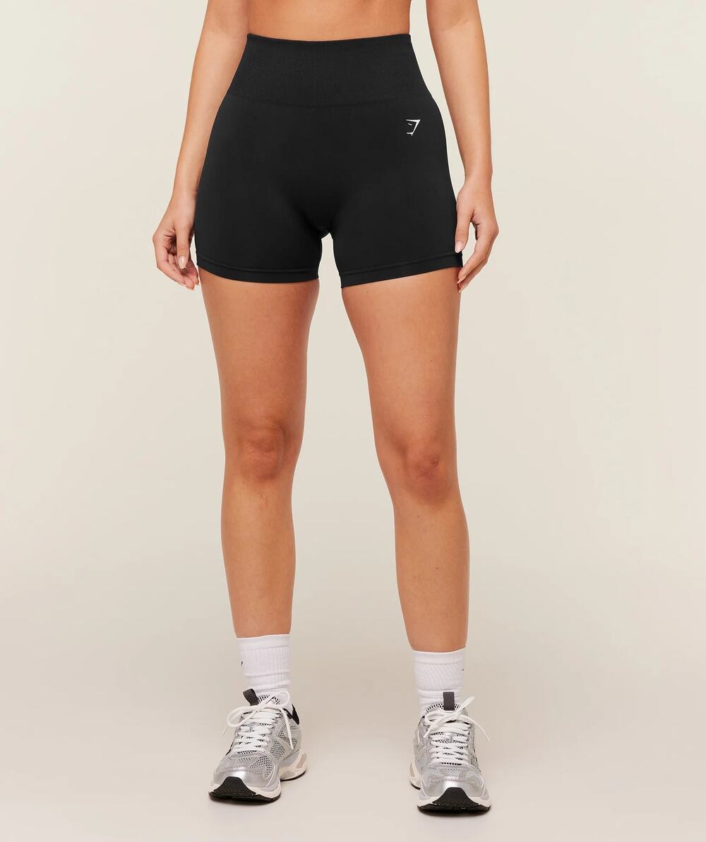 NEW Gymshark Everyday Seamless Biker Shorts Black Women's High Rise Athletic M